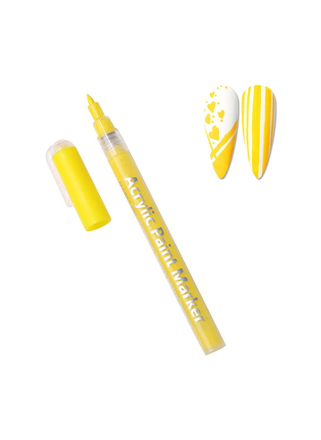 brunson Acrylic Paint Markers Pens  for Nails Painting Wood Fabric Card Paper Ceramic & Glass Paint Marker  APM(Yellow)  - Image 1