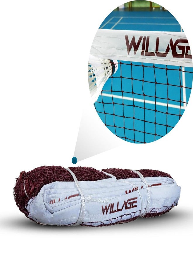 WILLAGE® Badminton Net | All Weather Play Taping | Professional Match Quality Badminton Net Indoor/Outdoor | BN02 (Brown) - Image 1