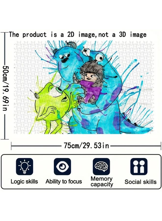 1000PCS Monsters Inc Wooden Jigsaw Puzzle Creative Miniature Toys Family Games - Image 4