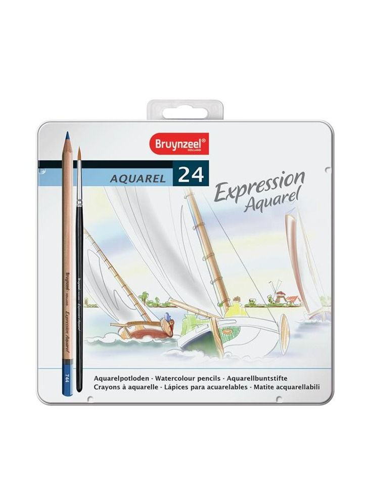 بروينزيل برونزويل اكسبرشن اكواريل مجموعة  من 24 قلم ألوان مائية