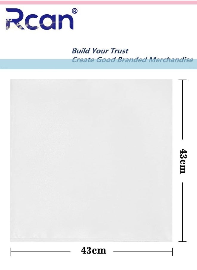 Rcan 20 Pcs Square Satin Napkin Pure White Napkins 17 x 17 inch Dinner Napkins Soft Silk Napkin Reusable Table Napkins for Weddings Dinner Restaurant Party Decoration  - Image 5