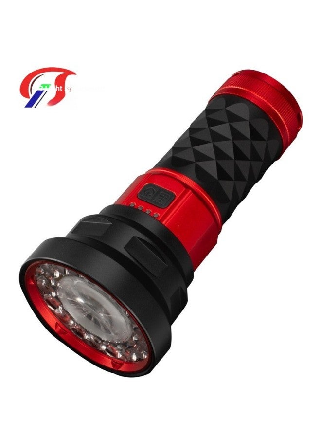 Loquat High-power High-brightness Flashlight 18 1 Multi-lamp White Laser Outdoor Adventure Search And Rescue Patrol-Color:Ak193-18 Set - Image 2