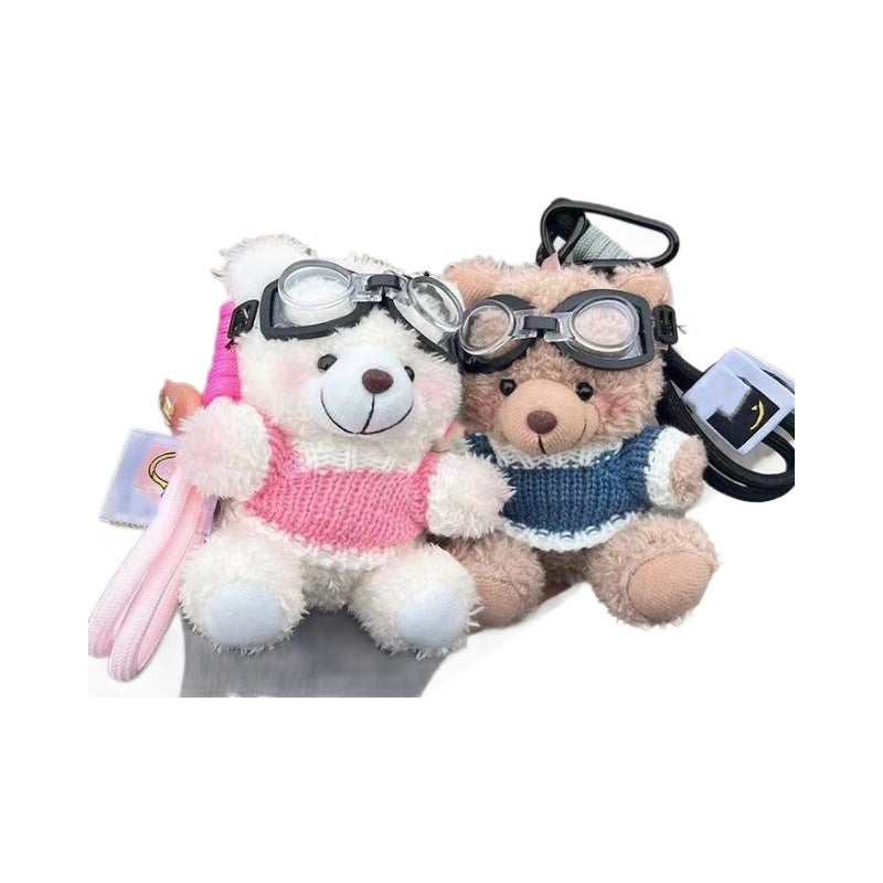 Cute Pilot Bear Plush Keychain Pendant - Image 5
