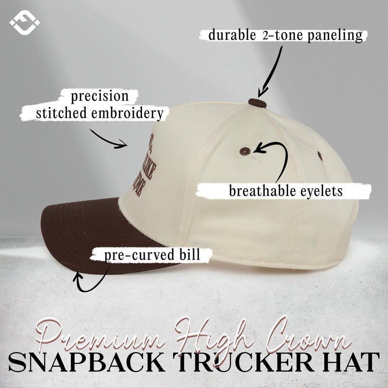 Funky Junque Two Tone Vintage Snapback Hat - Excuse me, You Look Like You Love Me -Brown/Beige - Image 3