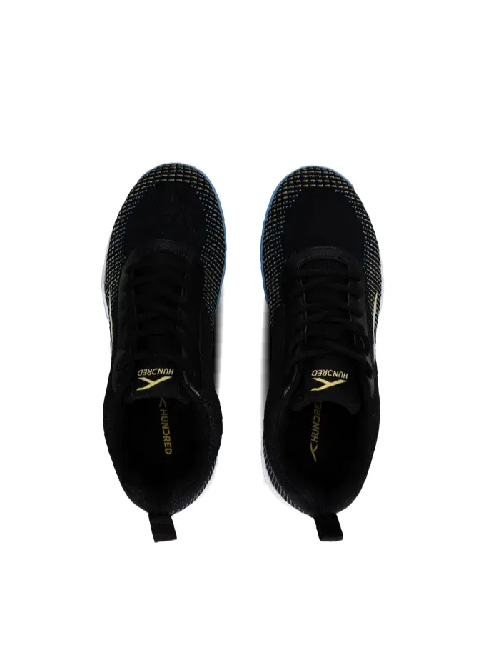 HUNDRED Blade Lite Badminton Shoes (Non Marking) | Also Perfect For Squash, Table Tennis, Volleyball, Basketball & Indoor Sports | Lightweight & Durable (Black/Blue/Yellow,8 Uk)
