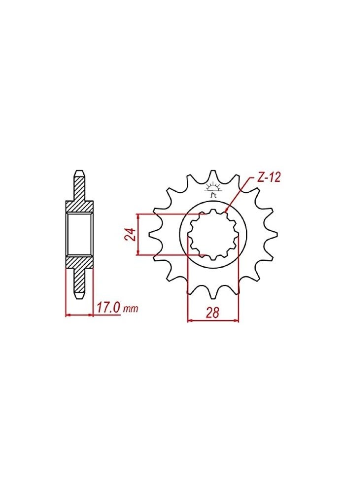 Wivplex 530 Chain 16T Motorcycle Front Sprocket - Image 2