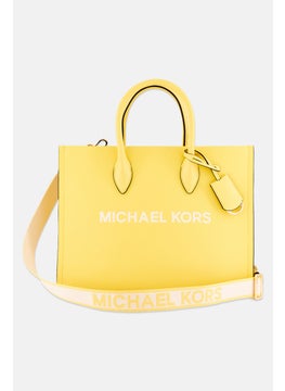 Michael Kors Women Mirella Medium Pebbled Leather Tote Bag, Yellow  - Image 3
