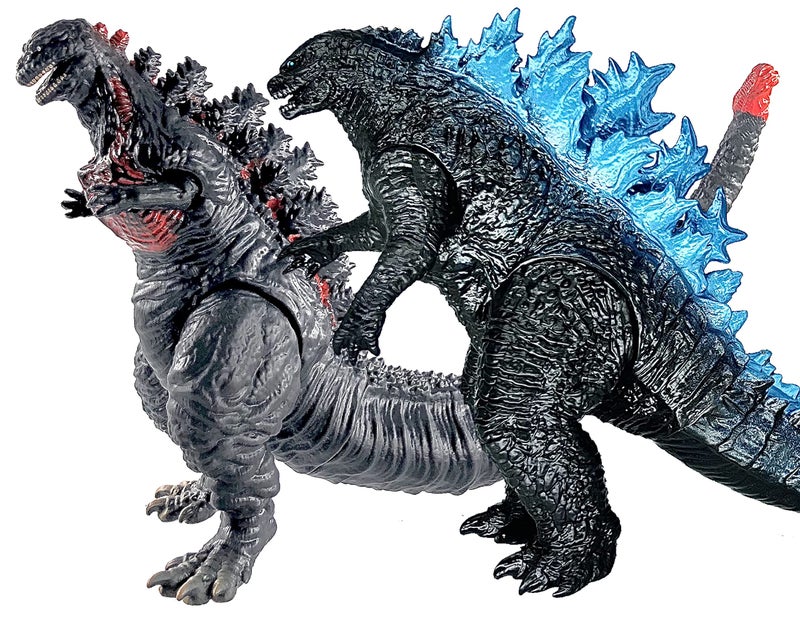 TwCare Set of 2 Dinosaur Shin Figure King of The Monsters Toys 2021 Dragon Movable Joints Action Movie Series Soft Vinyl Carry Bag - Image 2