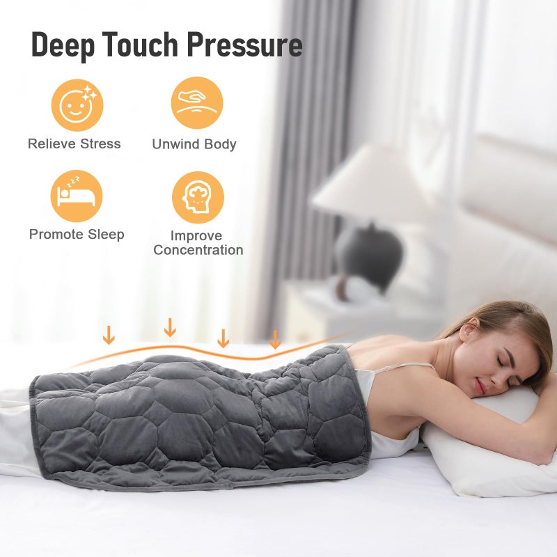 Wemore Weighted Lap Blanket 7lbs for Adults, Small Weighted Blanket for Travel, Calming, Relaxing, Napping and Sleeping, All-Season Weighted Lap Pad, Machine Washable, Dark Grey 24x29 inches - Image 2