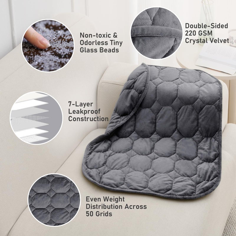 Wemore Weighted Lap Blanket 7lbs for Adults, Small Weighted Blanket for Travel, Calming, Relaxing, Napping and Sleeping, All-Season Weighted Lap Pad, Machine Washable, Dark Grey 24x29 inches - Image 4