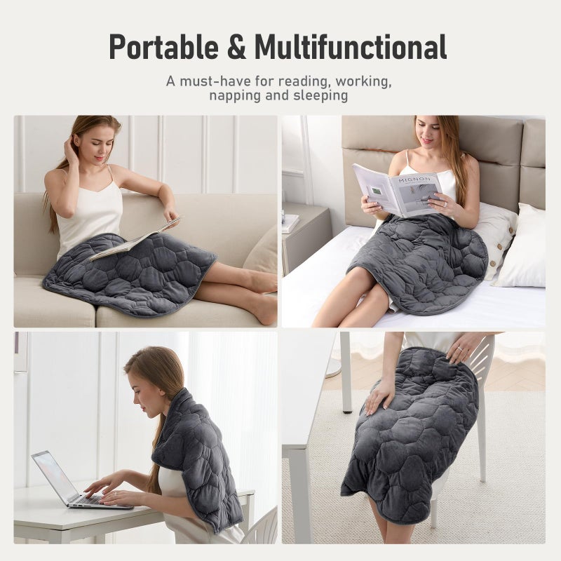 Wemore Weighted Lap Blanket 7lbs for Adults, Small Weighted Blanket for Travel, Calming, Relaxing, Napping and Sleeping, All-Season Weighted Lap Pad, Machine Washable, Dark Grey 24x29 inches - Image 5