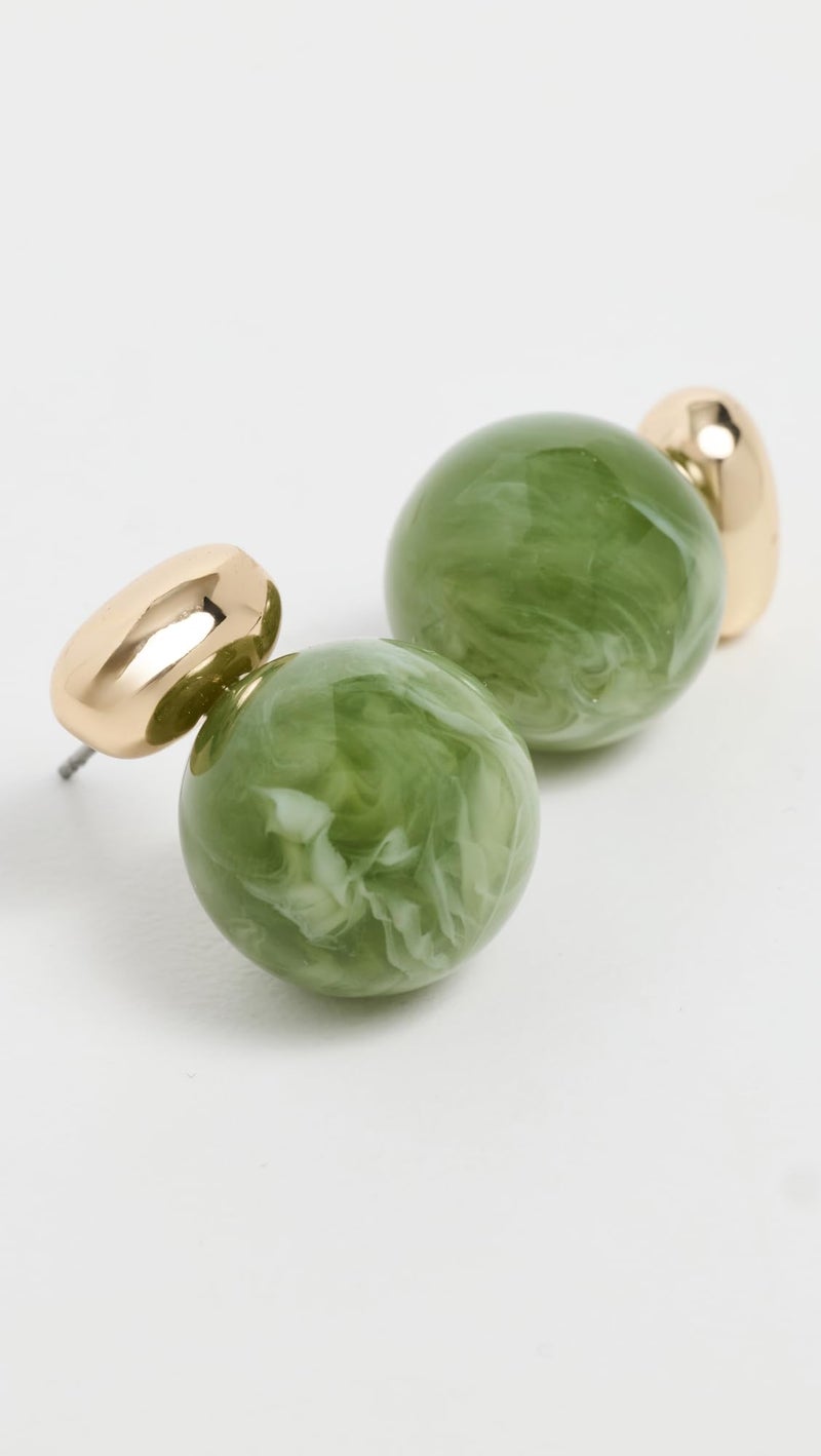 SHASHI Women's Alice Gemstone Earrings, Gold/Green, One Size - Image 4