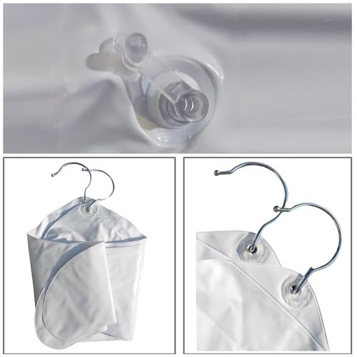NewFerU Inflatable Hangers for Travel X 8 in White Round Shoulder for Hand Wash Laundry, Air Blow up Clothes Drying Hangars with Metal Hook, Compact, Space Saving, Foldable, Portable, Non Slip - Image 3