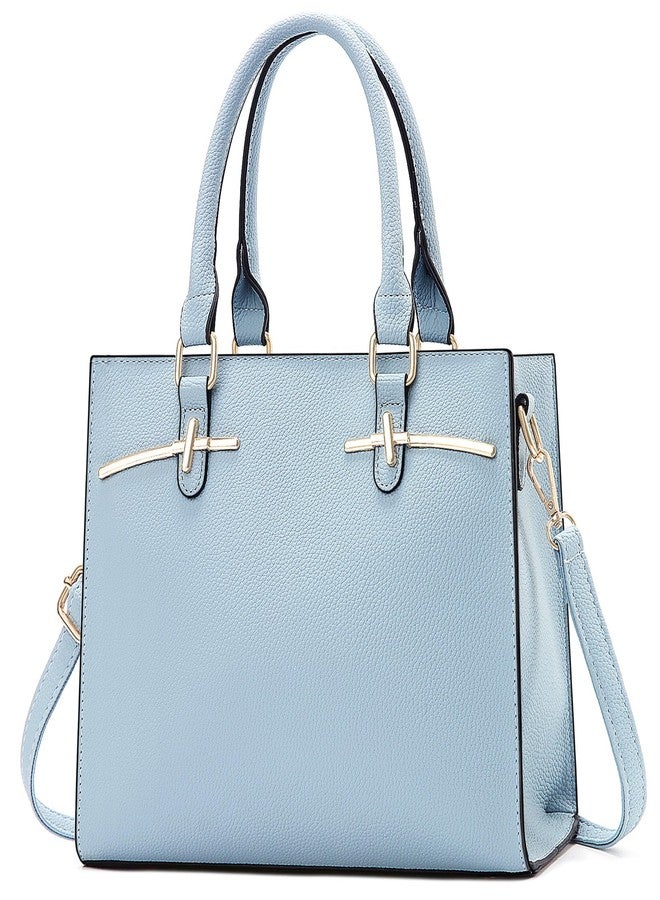 COCIFER Purses for Women Crossbody Handbags Bags for Womens Shoulder Purse PU Leather Satchel Tote Bag Top Handle, Light Blue, Medium - Image 1