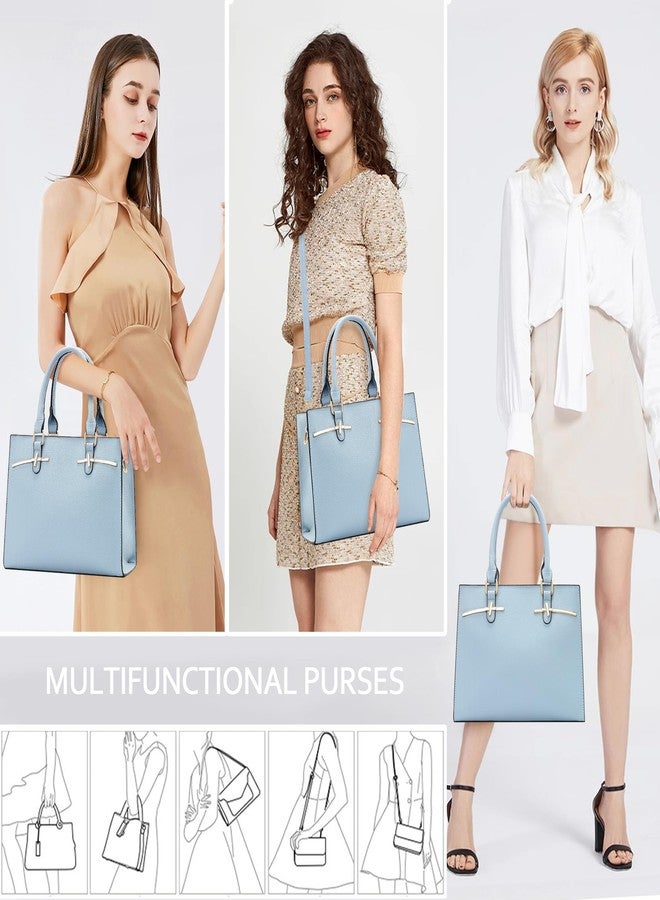 COCIFER Purses for Women Crossbody Handbags Bags for Womens Shoulder Purse PU Leather Satchel Tote Bag Top Handle, Light Blue, Medium - Image 4