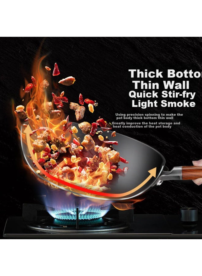 Midea Iron Wok, Non-coated Pure Iron Stir-fry Pan, Frying Pan For Home Use, Compatible With Gas Stove And Induction Cooker, Gift - Image 2