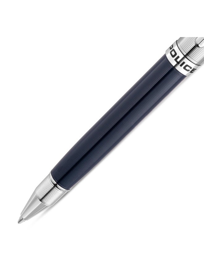 POLICE Blue Silver Stainless Steel Ballpoint Pen with Blue Ink - Image 2