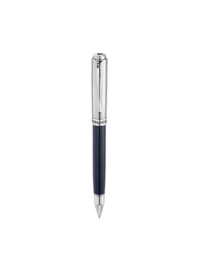 POLICE Blue Silver Stainless Steel Ballpoint Pen with Blue Ink - Image 1