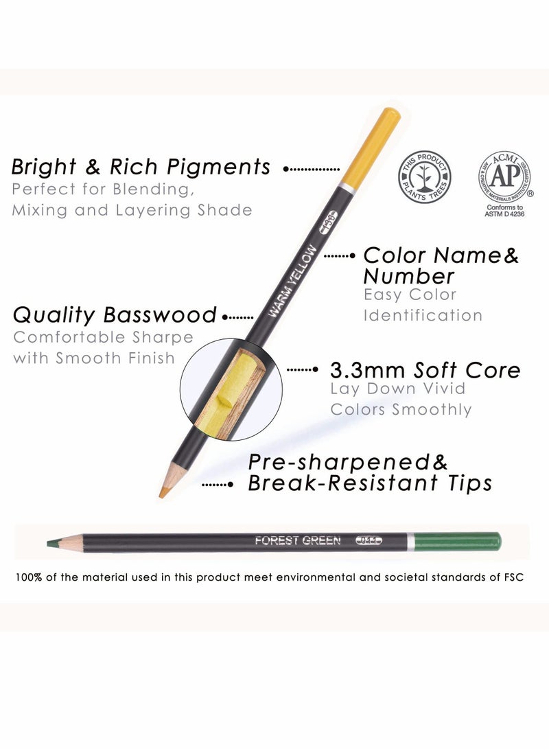 Y&D Premium Colored Pencils Set of 120 Colors,Artists Soft Core with Vibrant Color,Ideal for Drawing Sketching Shading,Coloring Adults Beginners kids - Image 3