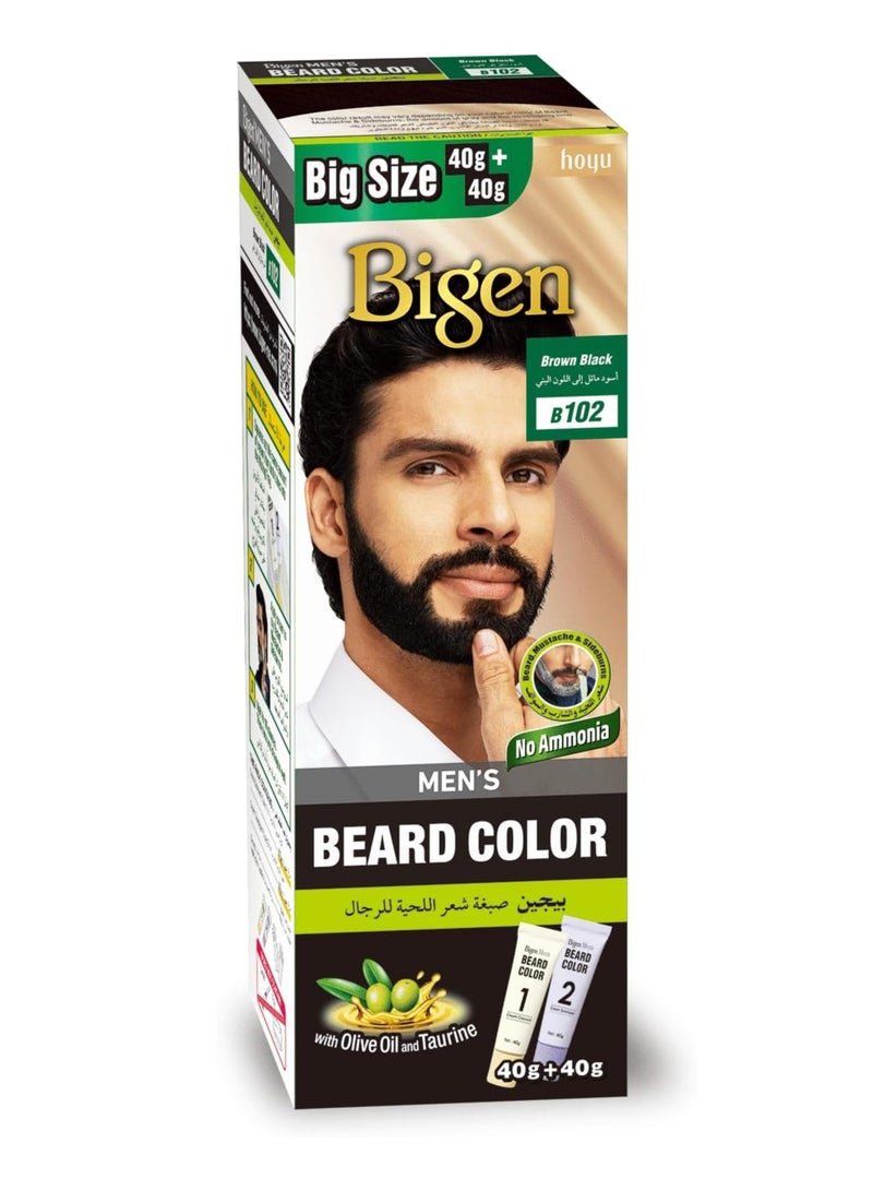 Bigen Men's Beard Color B102 Brown Black