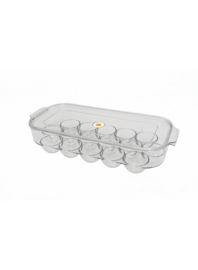Beram Clear Seal Egg Storage Box Transparent Holder with Lid Clear PET Refrigerator Organizer with Grooved Design for Secure Egg Placement Stackable Fridge Storage Container - Image 1