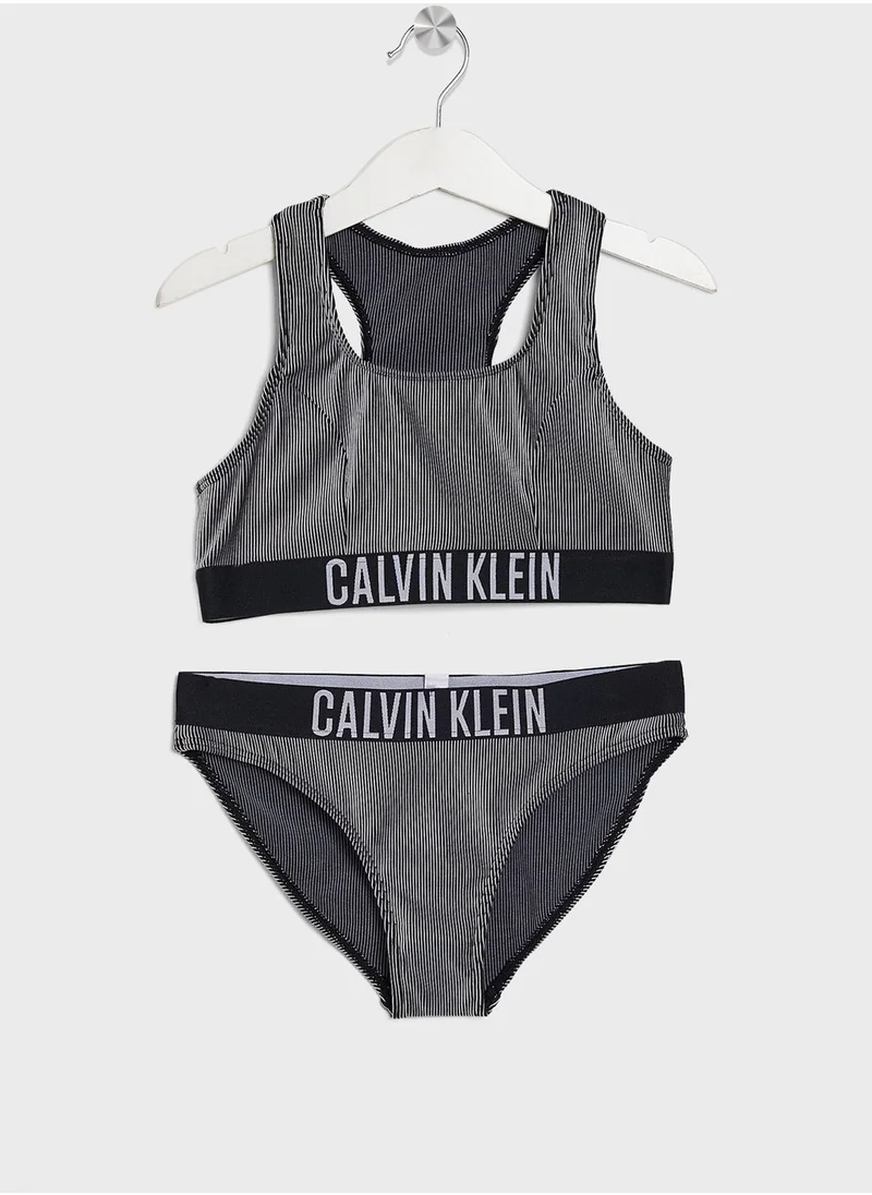 Calvin Klein Jeans Youth Logo Bralette Bikini Set