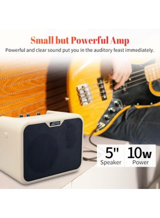 10W Mini Bass Amp - Bass Guitar Practice Amp Combo Bass Amplifier Portable Small Battery Powered Bass Amp Dual Channel (MA-10B) - view 3
