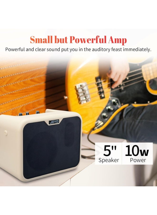 جويو مضخم صوت بيس صغير MA-10B – مضخم بيس محمول للتمرين، 10 واط، قناتين، يعمل بالبطاريات، لموسيقى الجيتار الكهربائي - Image 3