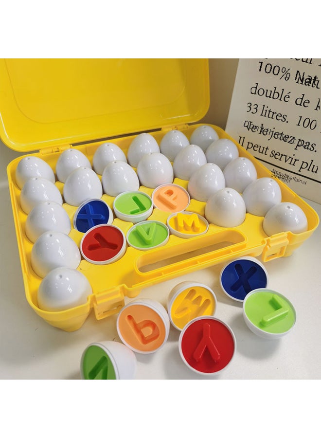 Hot Letter Pairing Eggs Product Color Shape Discrimination Simulation Eggs Boxed 0-3 Years Old-Color:LB33-8 (12PCS)  - Image 5