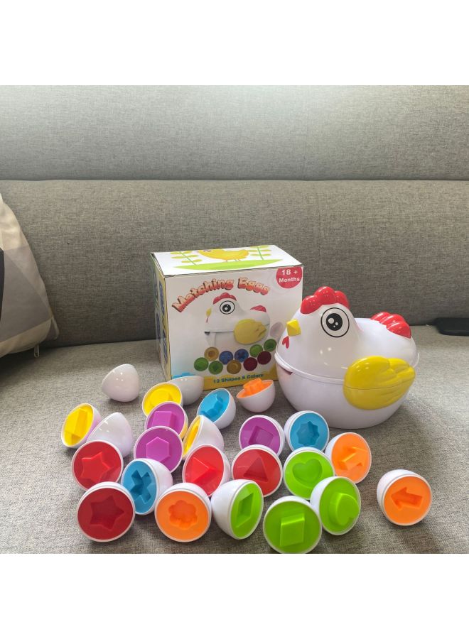 Hot Letter Pairing Eggs Product Color Shape Discrimination Simulation Eggs Boxed 0-3 Years Old-Color:LB33-8 (12PCS)  - Image 4