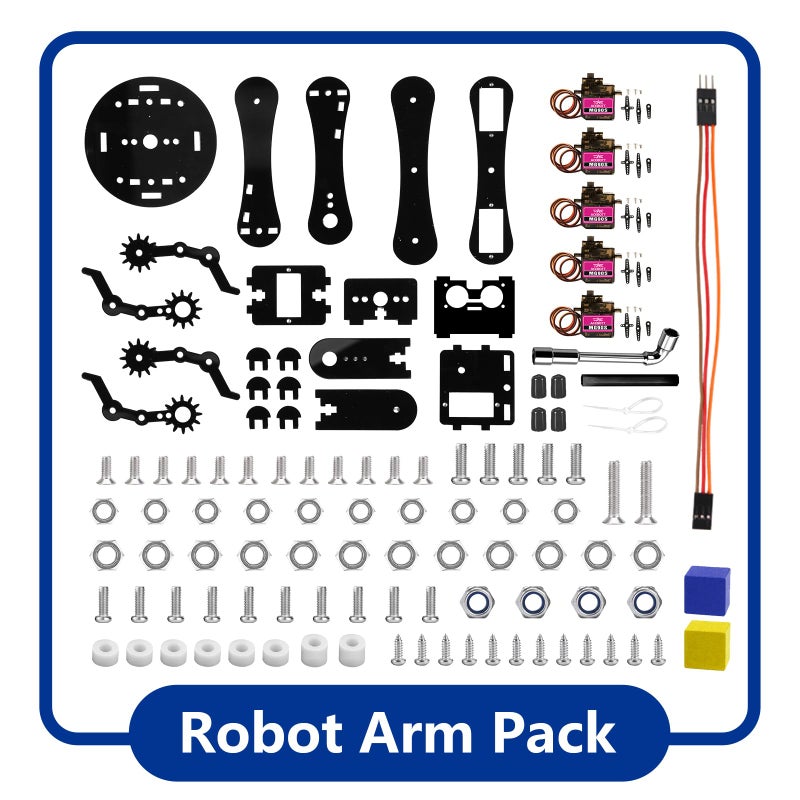 ACEBOTT Robot Arm Expansion Pack Smart Car Starter Kit, Robotics Kit for Kids Ages 8-12 12-16, STEM Toys Coding Robot Kit for Teens & Adults(QD007) - Image 2
