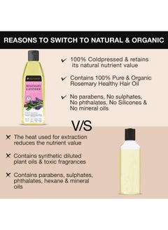 Soulflower Rosemary Lavender Hair Oil For Healthy Hair, Scalp Nourishment, Hair Growth - 100% Pure & Natural Undiluted Cold Pressed Oil, 120Ml  - Image 3