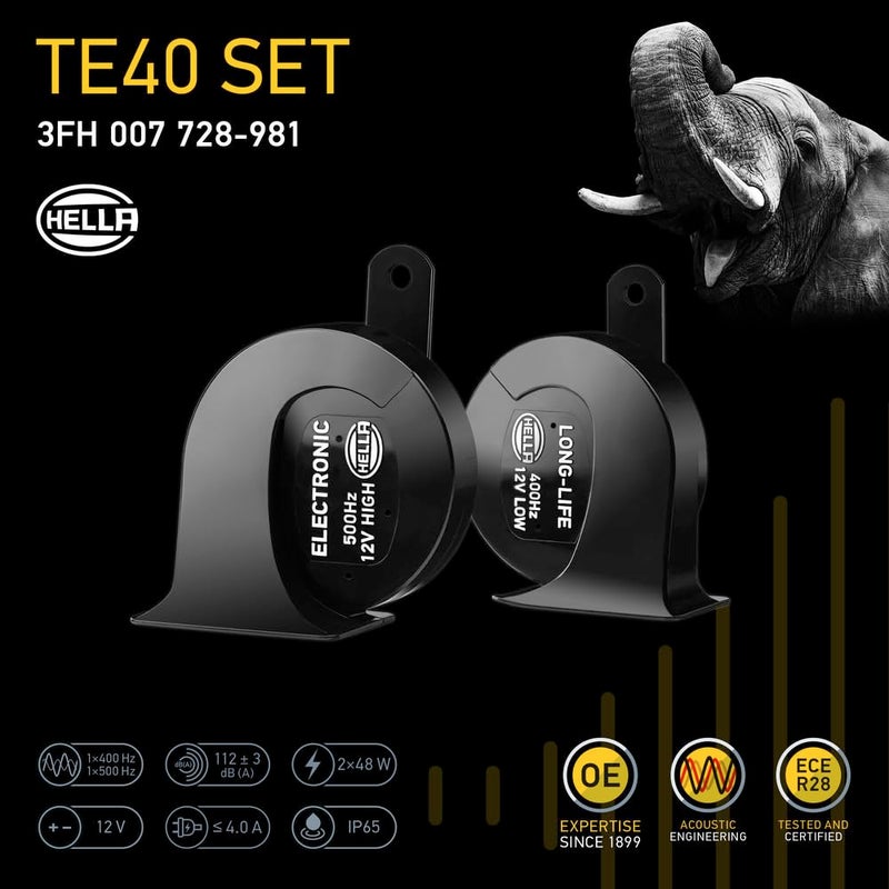 HELLA TE40 ELECTRONIC TRUMPET HORN 007.728-981 - Image 3