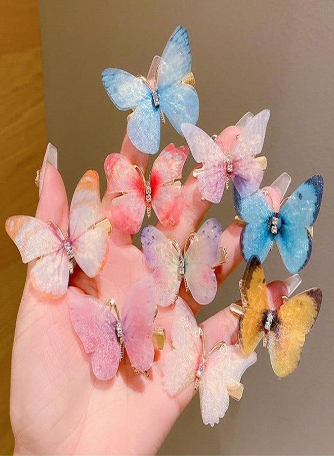 BAKEFY 6 Pcs Butterfly Claw Clips For Women - 3D Butterfly Clutcher Pins Hair Style Accessories Butterfly Hair Accessories For Women Stylish Wedding, Multicolor - Image 1
