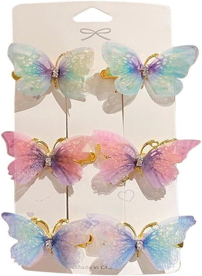 BAKEFY 6 Pcs Butterfly Claw Clips For Women - 3D Butterfly Clutcher Pins Hair Style Accessories Butterfly Hair Accessories For Women Stylish Wedding, Multicolor - Image 3