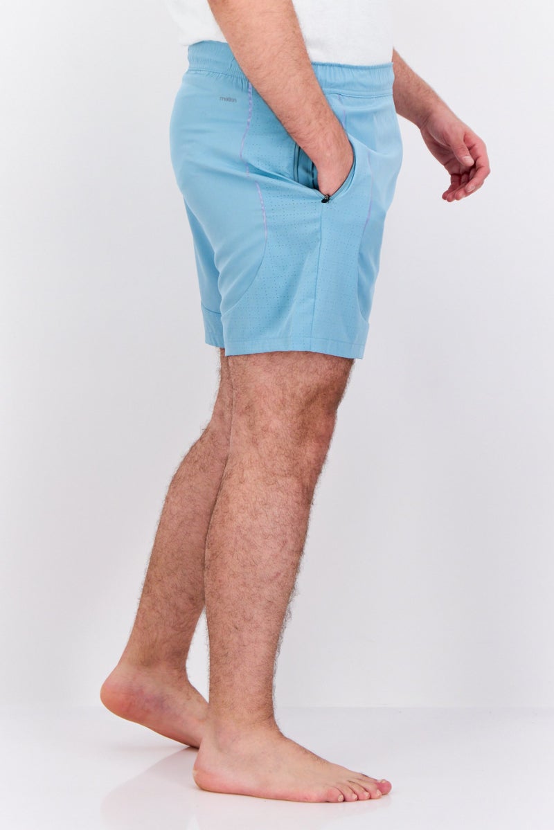 MOTION Men Drawstring Plain Board Shorts, Marina Blue - Image 2