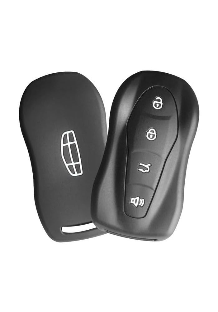 7Cylinder Silicone 4 Button Key Fob Cover for Geely - Black (2 Pcs) - Image 1