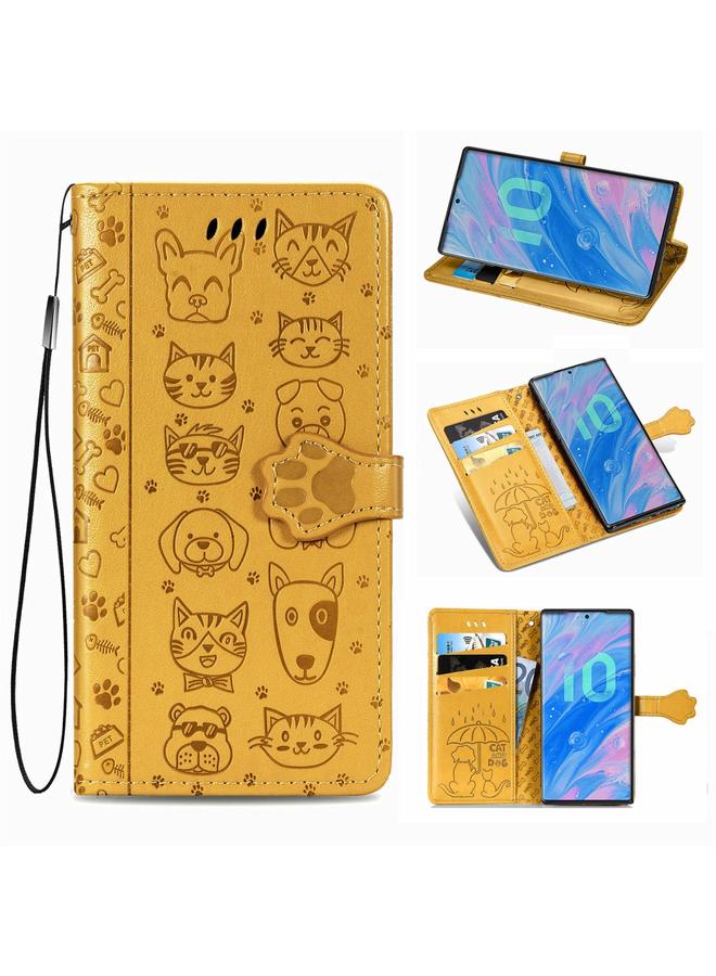 Zaboon Case For Galaxy Note 10 Cute Cat and Dog Embossed Horizontal Flip Leather Case with Bracket / Card Slot / Wallet / Lanyard - Image 1