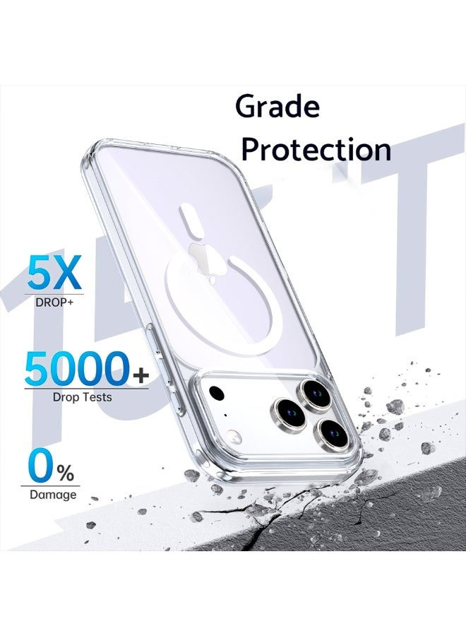 ICARLUS For iPhone 17 Pro Max Case Compatible with MagSafe Anti Drop Hybrid Phone Back Cover - Transparent - Image 3