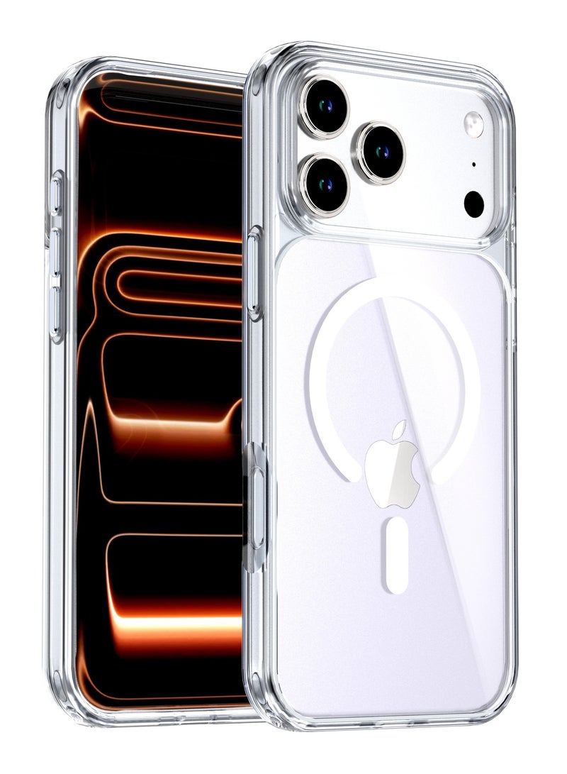ICARLUS For iPhone 17 Pro Max Case Compatible with MagSafe Anti Drop Hybrid Phone Back Cover - Transparent - Image 1