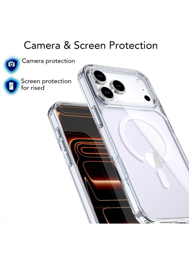 ICARLUS For iPhone 17 Pro Max Case Compatible with MagSafe Anti Drop Hybrid Phone Back Cover - Transparent - Image 4