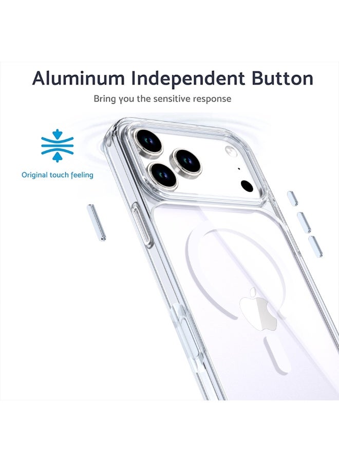 ICARLUS For iPhone 17 Pro Max Case Compatible with MagSafe Anti Drop Hybrid Phone Back Cover - Transparent - Image 2