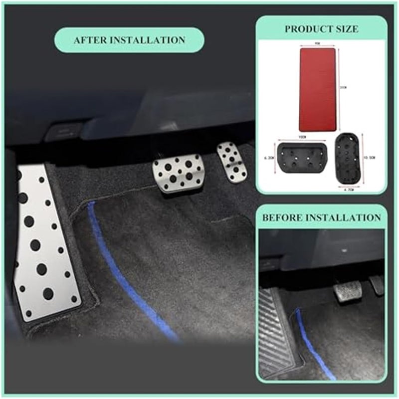 Wivplex Car Pedal Cover Set for Toyota C-HR 2016-2020 - Image 3