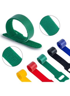 erorex Reusable Fastening Cable Ties With Hook And Loop 6 Inch Multi Purpose Cable Straps Wire Ties Cable Management Adjustable Cord Organizer Ties For Computer 5 Colors 50Pcs  - Image 4