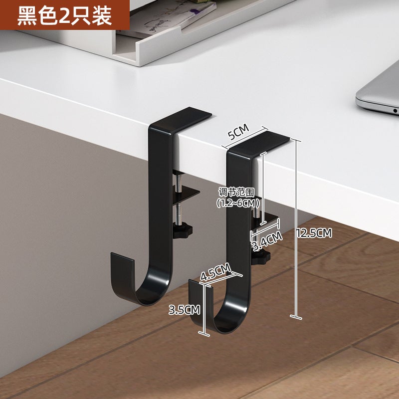 Adhesive Desk Edge Bag HangerBlack bag 2 pieces Black bag 2 pieces 