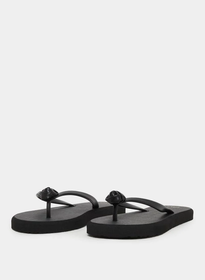 ستايلي Styli Satin Flower Corsage Flip Flop