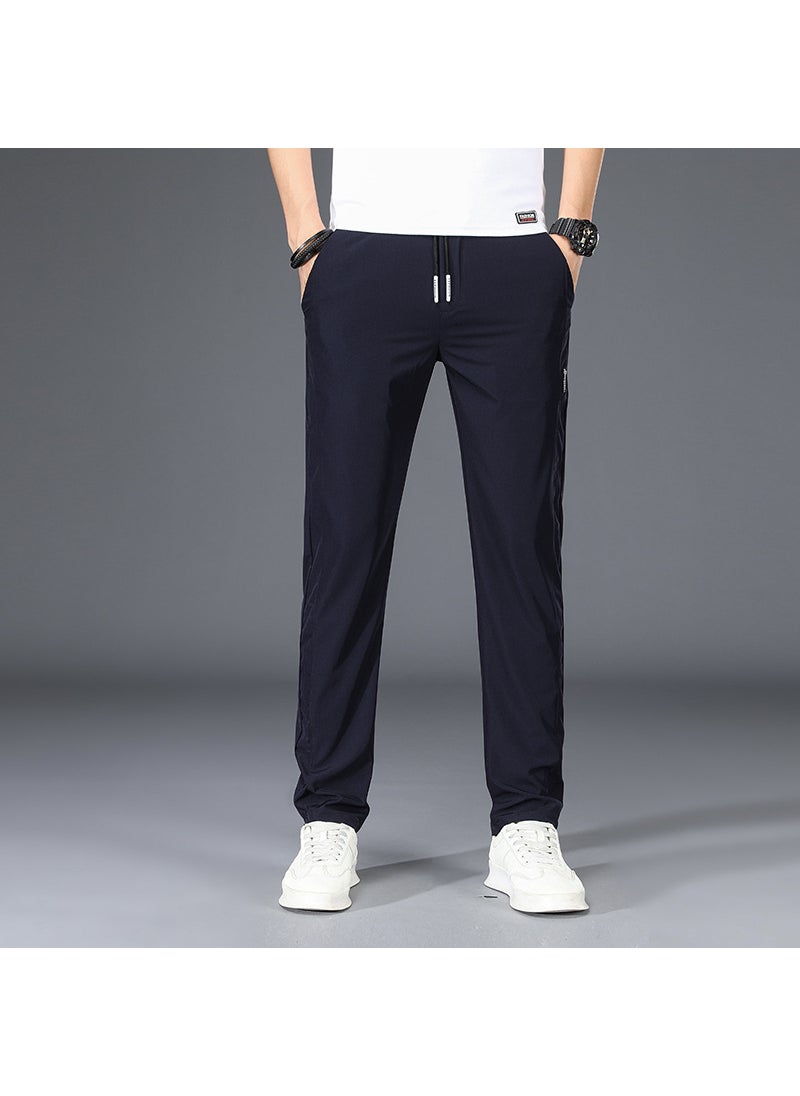 Generic Four Seasons Men's Ice Silk Pants Stretch Regular Four Seasons Trendy Casual Pants Breathable Sweat Absorbing Soft Tether Men's Pants  - Image 1