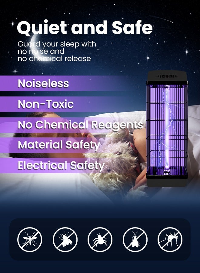 Xkimos Mosquito Killer Lamp,Mosquito Killer Electric, Insect Killer Electronic,fly killer,Fly Trap for Indoor and Outdoor Use, Uses 30W UV Light and 2500V Electric Shock to Kill Flying Insects, Black - Image 2