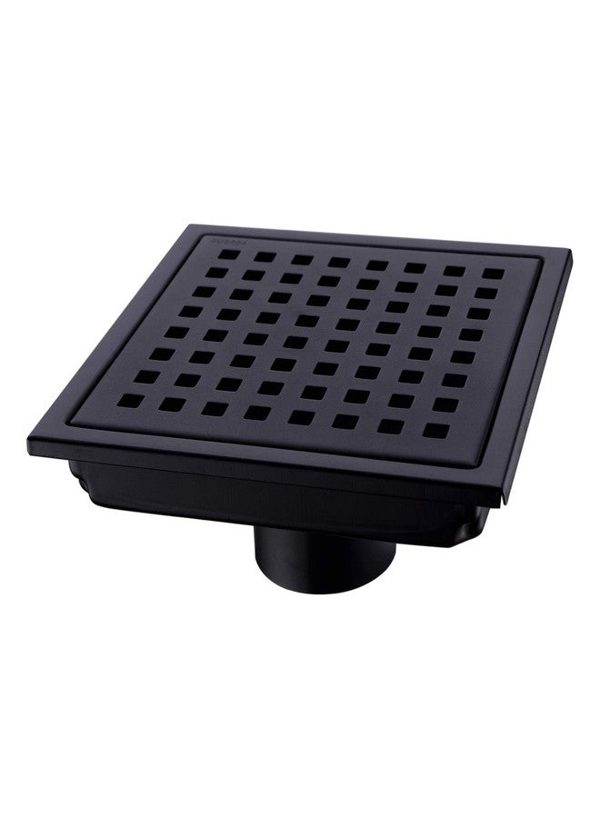 orhemus 6 inch Stainless Steel Shower Floor Drain with Removable Grid Cover, Black - Image 1