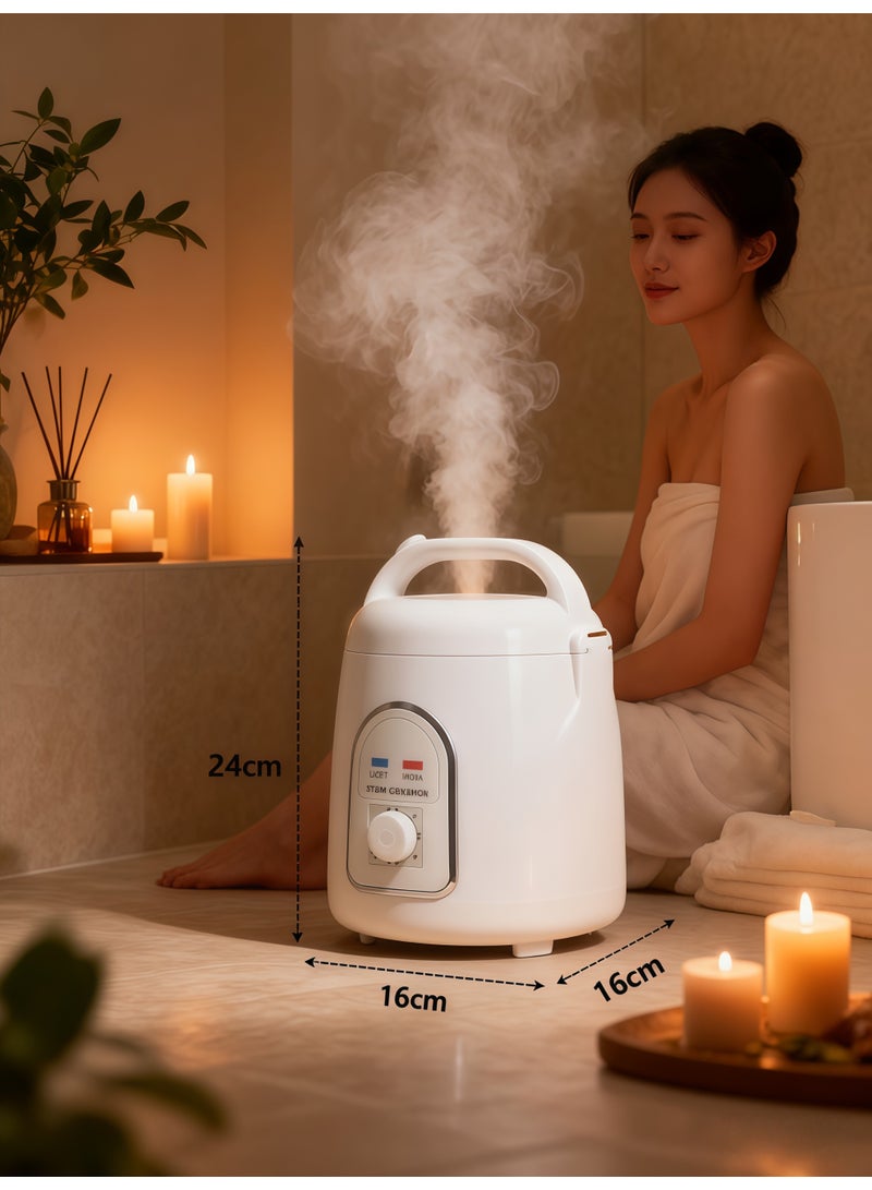 شو وو جهاز بخار ساونا محمول بسعة 1.5 لتر، مولد بخار محدث مع مؤقت، ملحقات ساونا السبا المنزلية، قابس 220 فولت، دش سبا منزلي، استرخاء الجسم، تجميل الوجه - Image 2